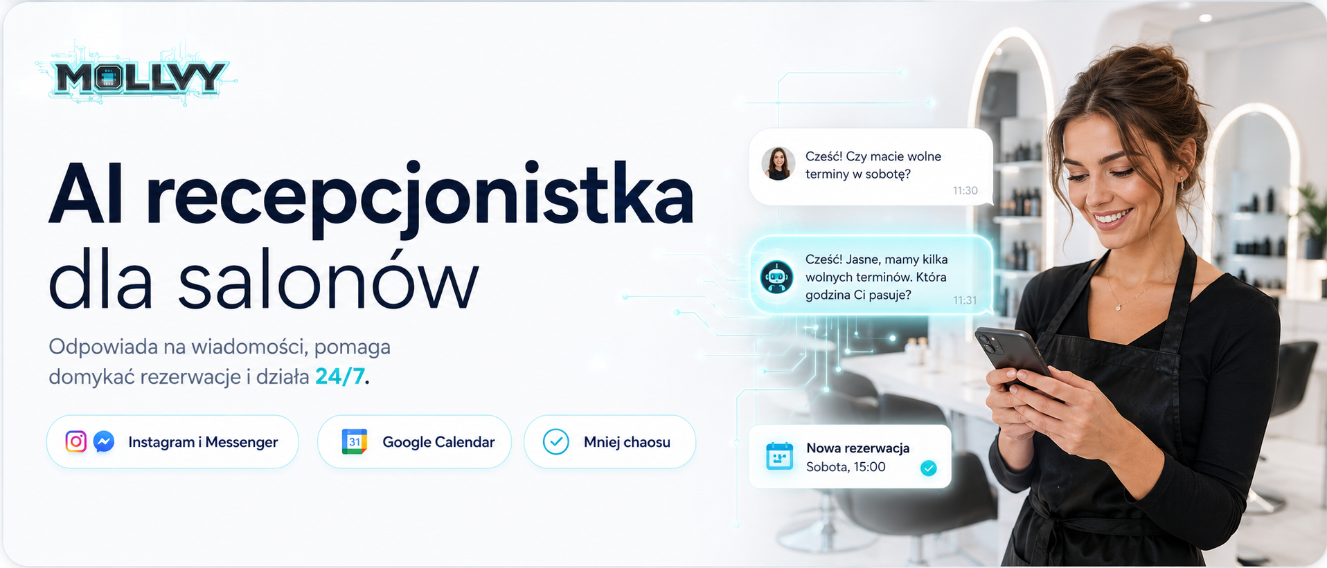 Mollvy - AI recepcjonistka dla salonów